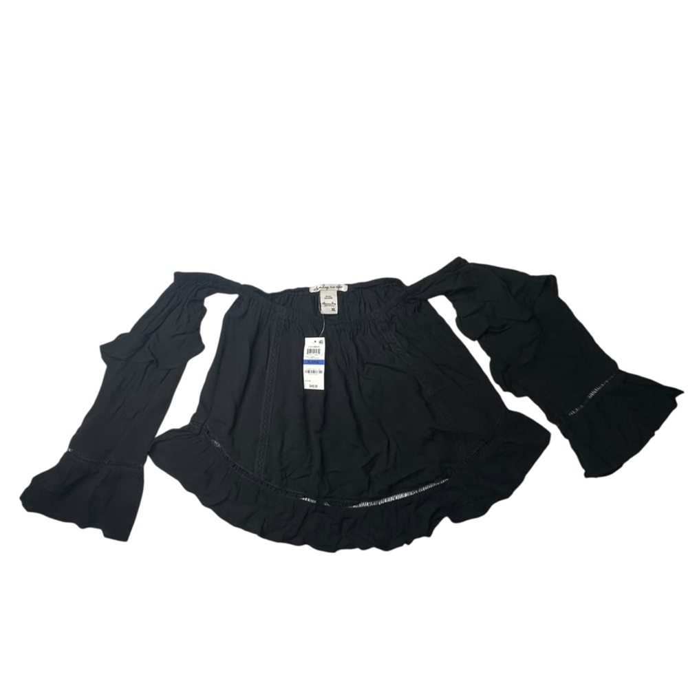 American Rag Black Off the Shoulder Top Size XL NWT